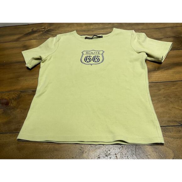 DOUBLE D RANCH ROUTE 66 SHORT SLEEVE TSHIRT SIZE XL YELLOW - Picture 1 of 9